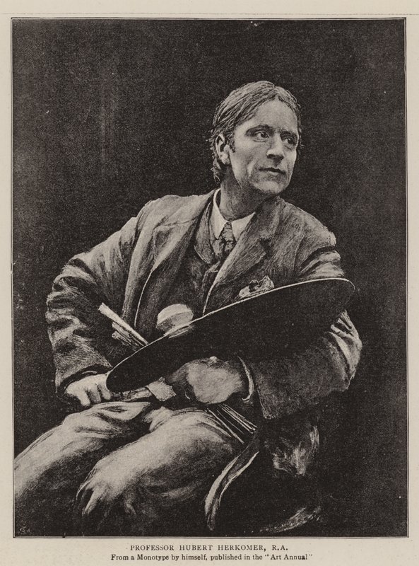 Professor Hubert Herkomer, RA (litho) av English School