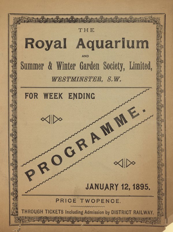 Program för The Royal Aquarium av English School
