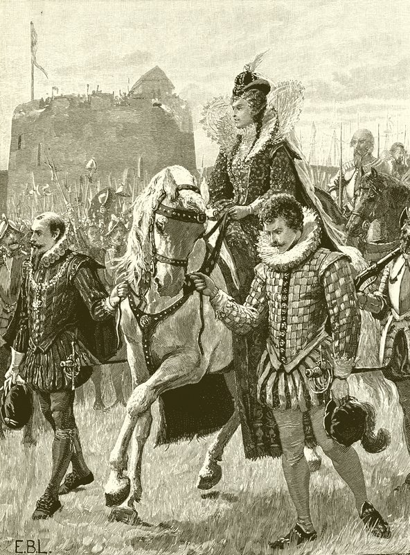 Drottning Elizabeth i Tilbury av English School