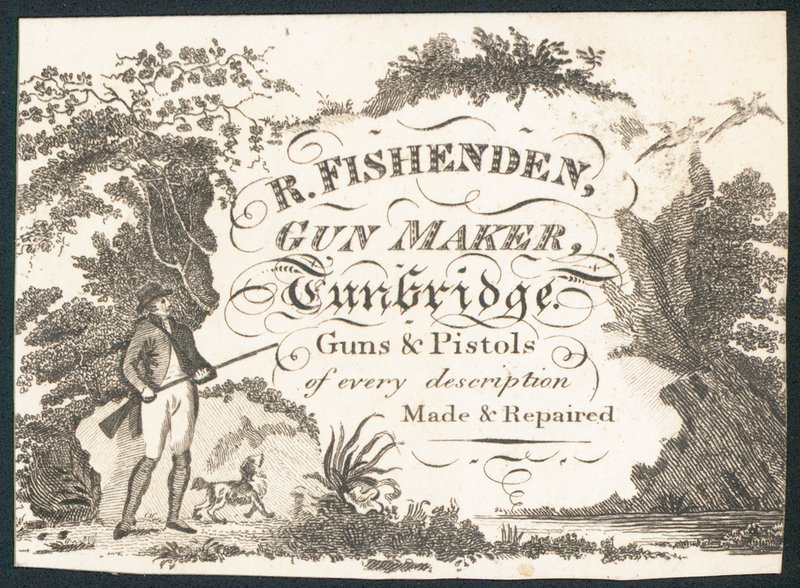 R Fishenden, vapenmakare, byteskort av English School