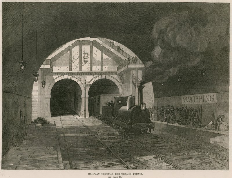 Järnväg genom Thames-tunneln av English School