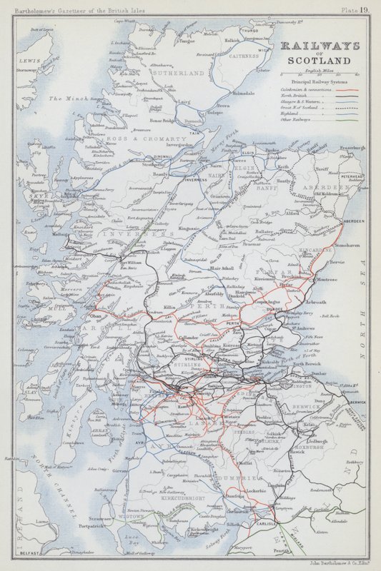 Skottlands järnvägar (färglitografi) av English School