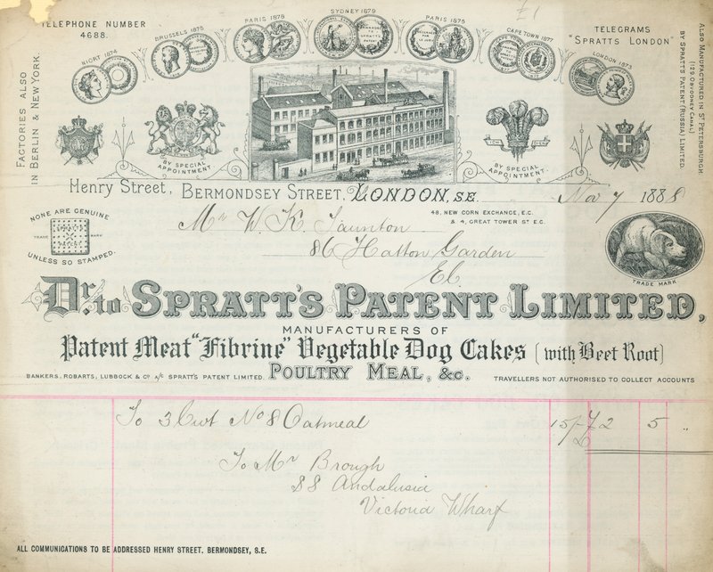 Kvitto för Dr Spratts Patent Limited av English School