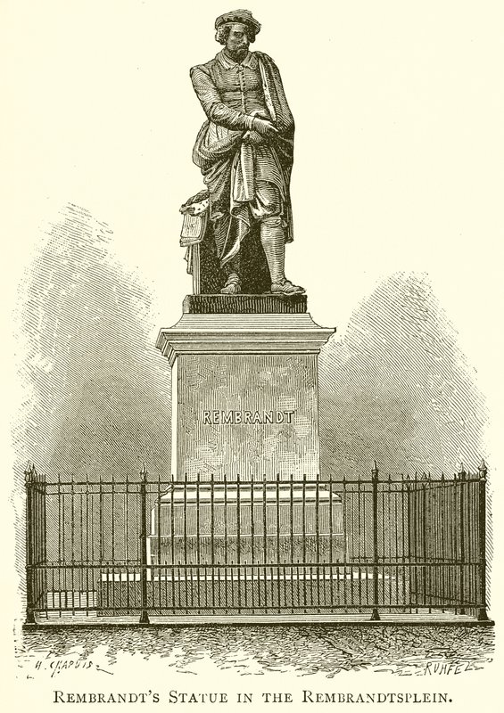 Rembrandt-statyn på Rembrandtplein av English School