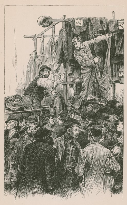 Rivalerande återförsäljare i Petticoat Lane av English School