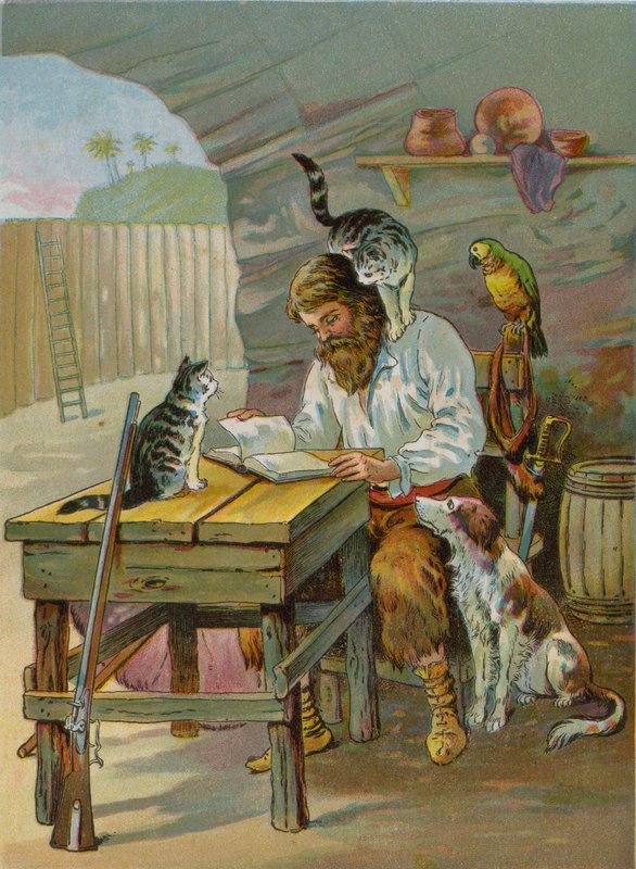 Robinson Crusoe hemma i slottet av English School