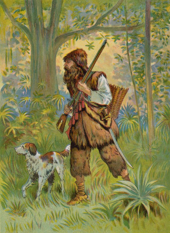 Robinson Crusoe på jakt av English School
