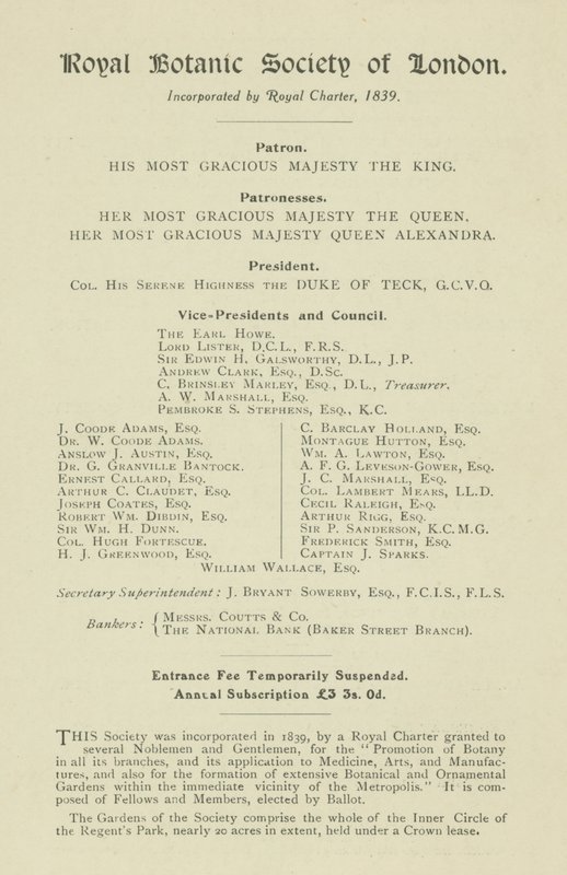 Royal Botanic Society of London av English School