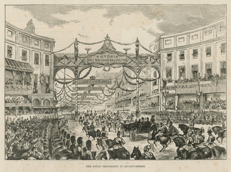 Kunglig procession i Regent Street av English School
