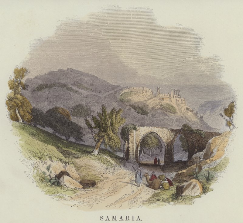 Samaria (färgad gravyr) av English School