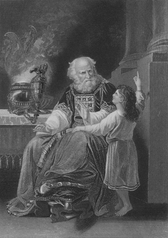 Samuel före Eli (gravyr) av English School