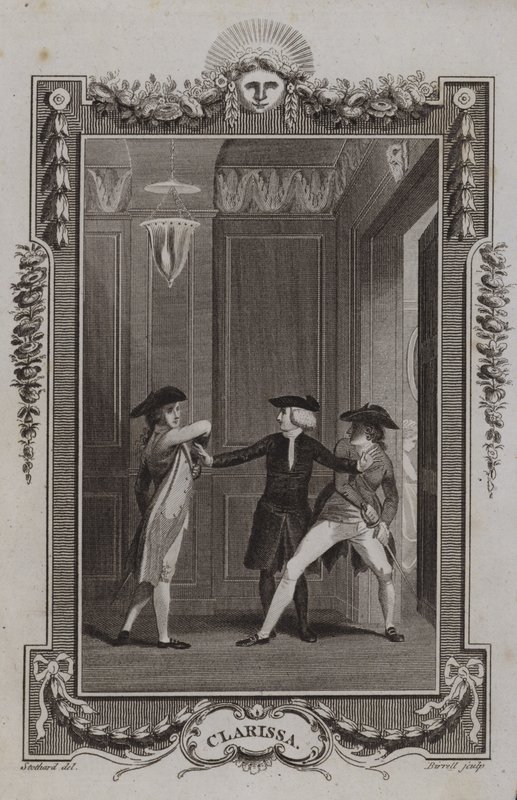 Scen från Clarissa, av Samuel Richardson av English School
