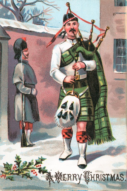 Scottish Piper, julkort av English School
