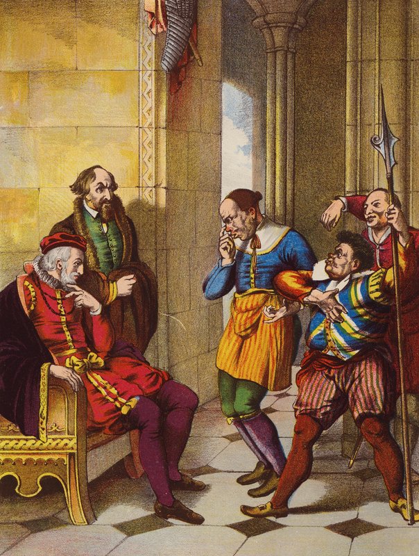 Shakespeare: Mått för mått (chromolitho) av English School