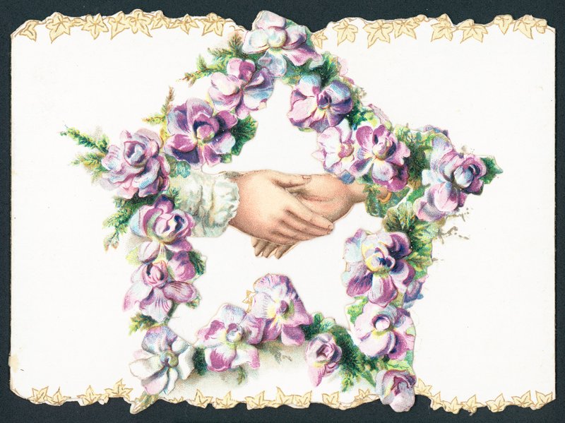 Skakar hand inuti Star of Flowers, kort av English School