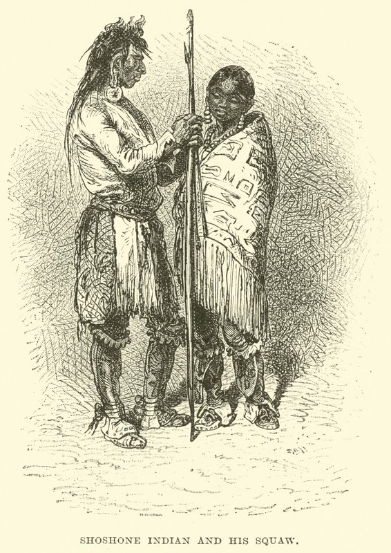 Shoshone Indian och hans Squaw av English School