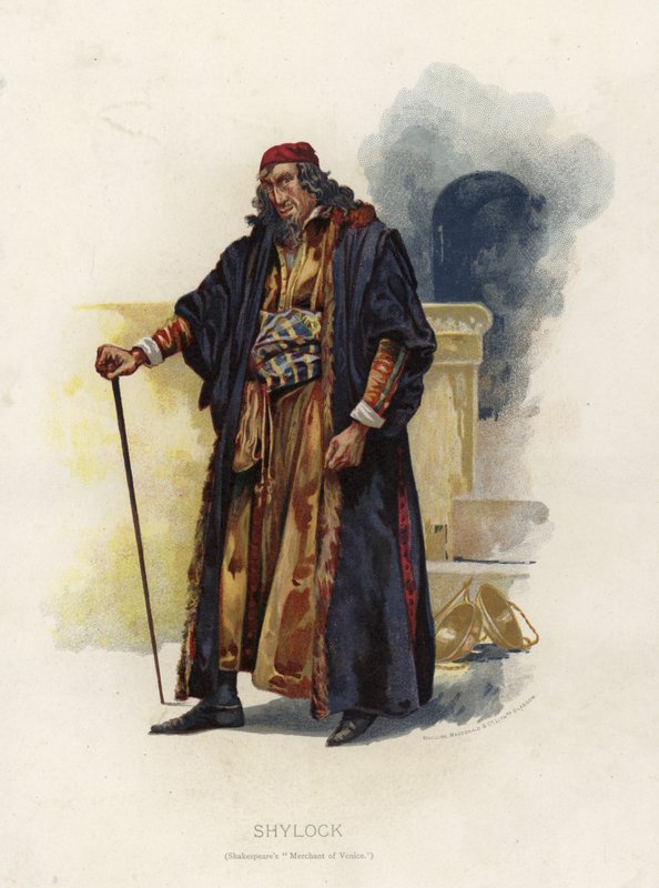 Shylock, från Shakespeares The Merchant of Venice av English School