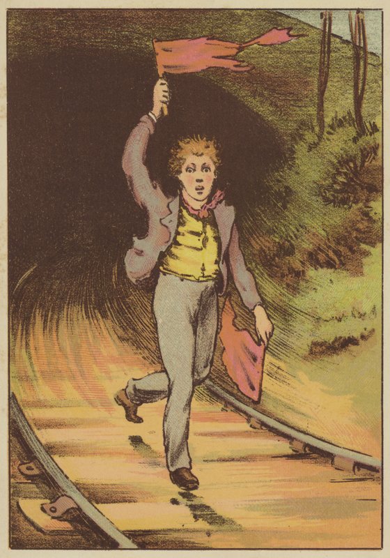 Signaleringsexpress (färgad gravyr) av English School