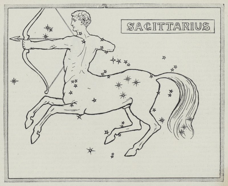 Zodiakens tecken: Skytten (gravyr) av English School