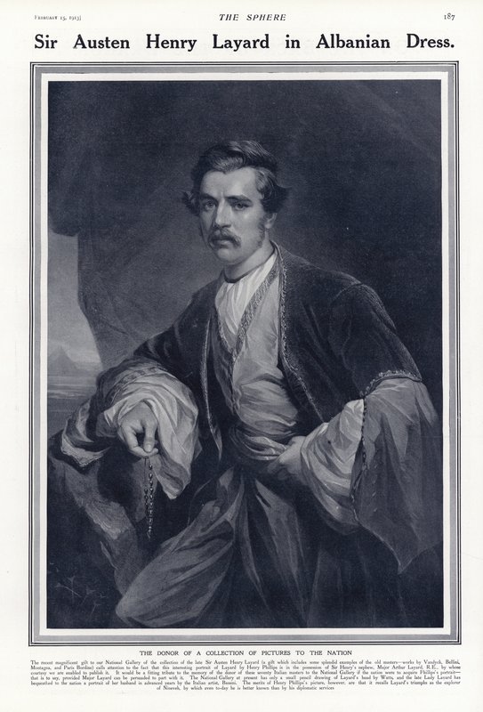 Sir Austen Henry Layard i albansk klänning av English School