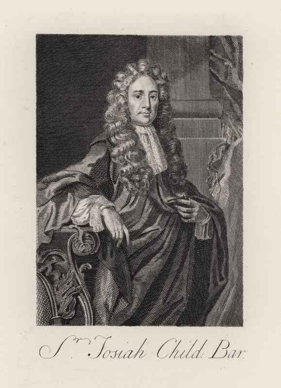 Sir Josiah Child (gravyr) av English School