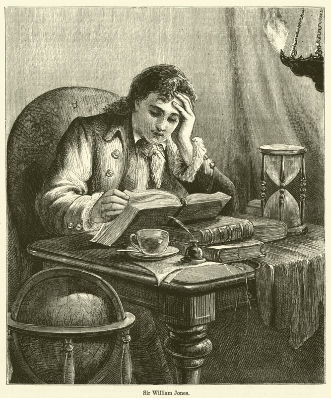 Sir William Jones (gravyr) av English School