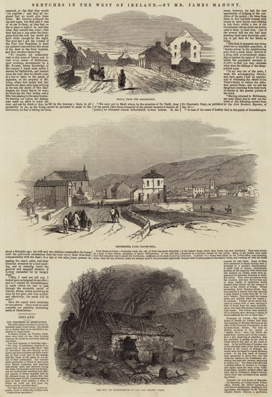 Skisser i västra Irland (gravyr) av English School
