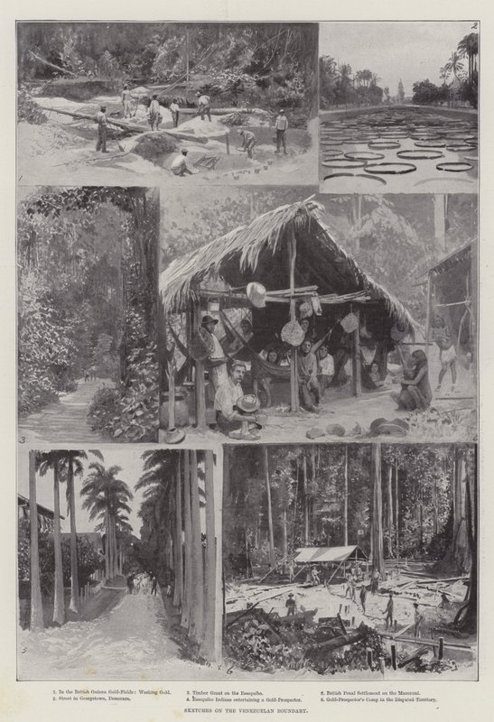 Skisser på Venezuelas gräns (litho) av English School