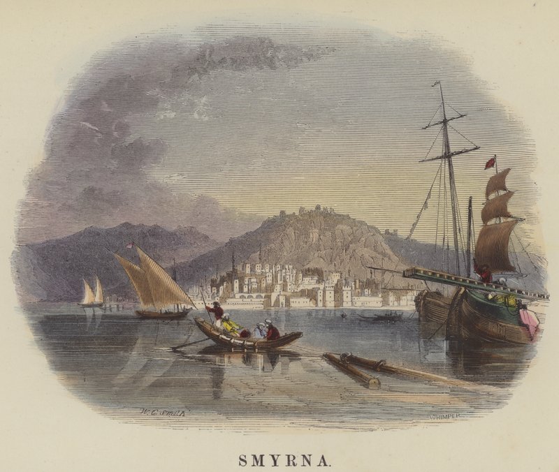 Smyrna (färgad gravyr) av English School
