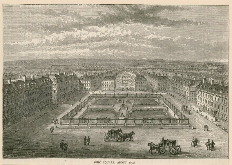 Soho Square, omkring 1700 av English School