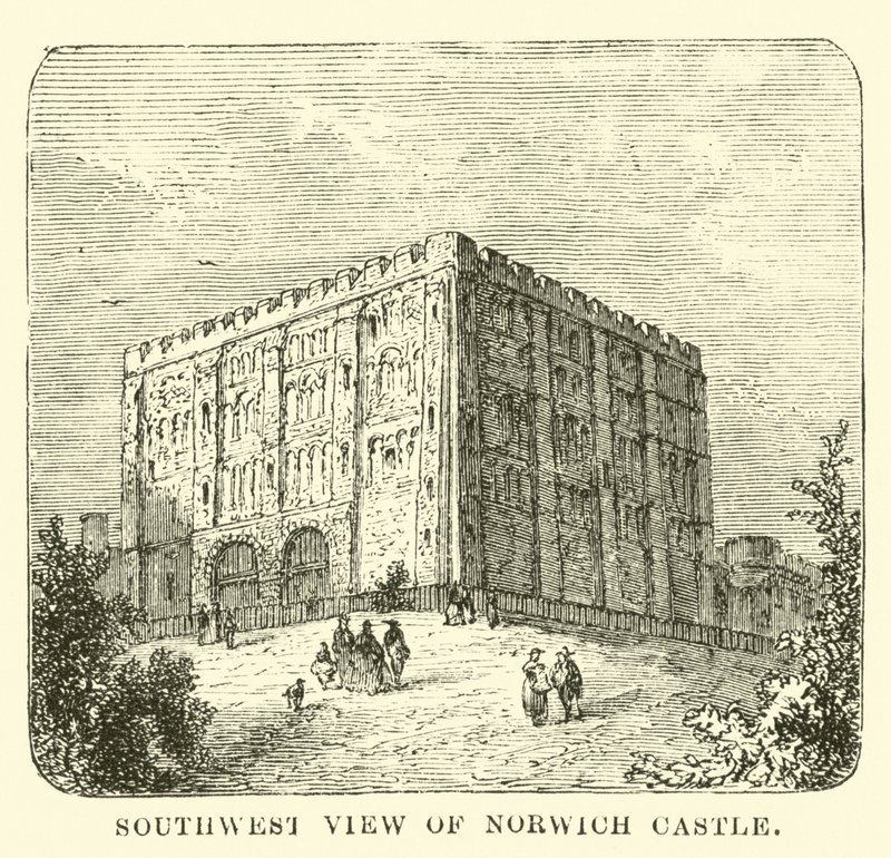 Sydväst utsikt över Norwich Castle av English School