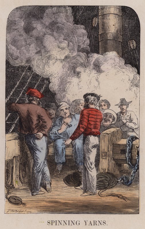 Spinngarn (färgad gravyr) av English School
