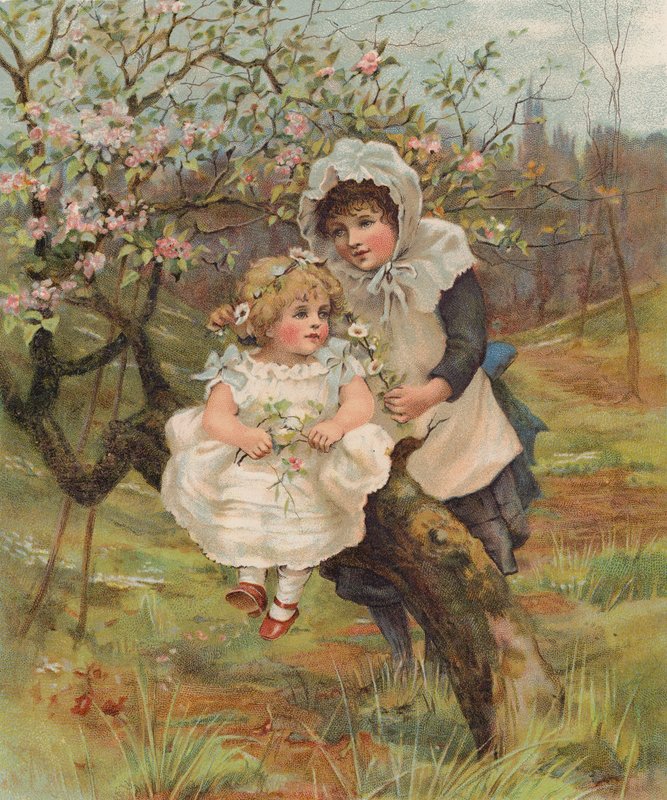 Vårblommor i maj (chromolitho) av English School