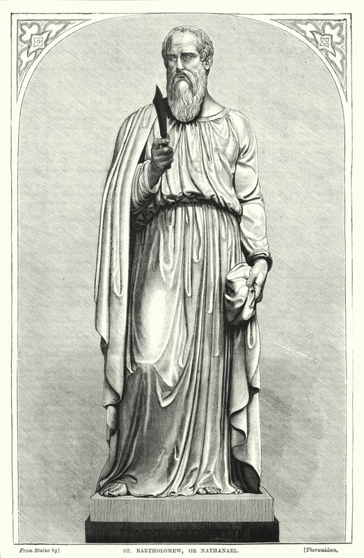 St Bartolomeus eller Nathanael (gravyr) av English School