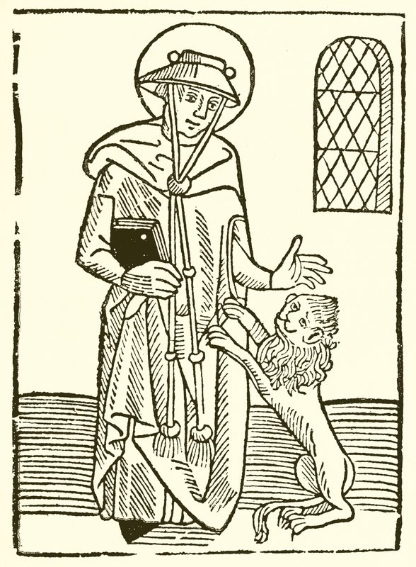 St. Hieronymus och hans lejon av English School