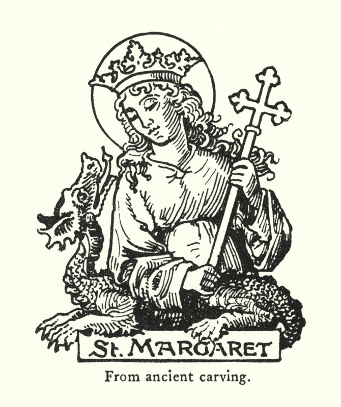 St Margaret, från forntida snideri (gravyr) av English School