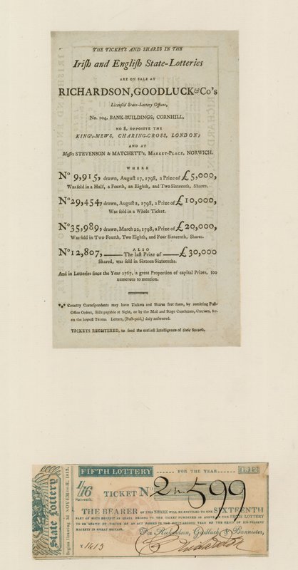 Statens lotteri, 1812 av English School
