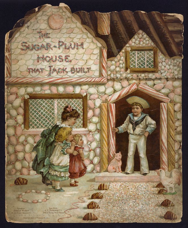 Sugar Plum House (färg litho) av English School