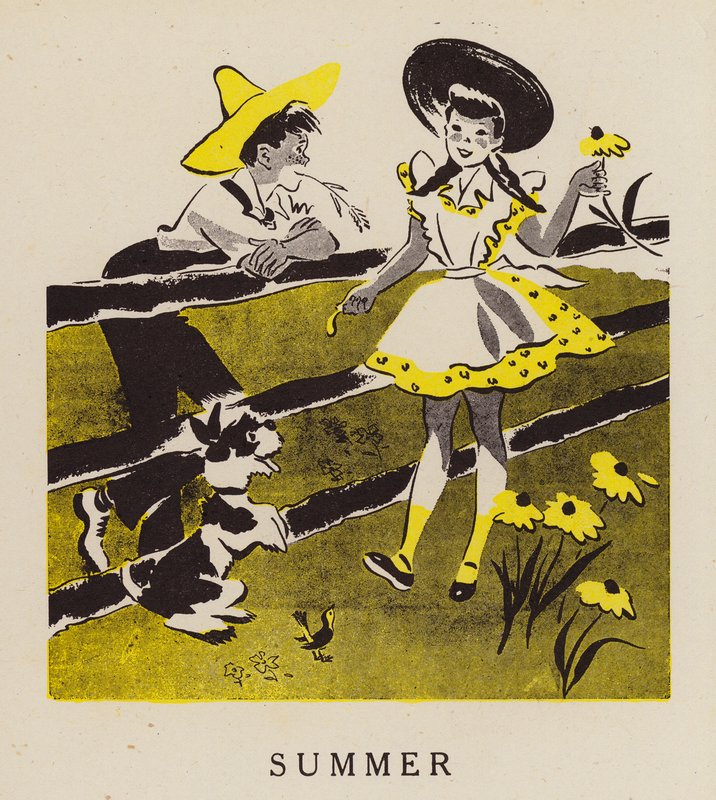 Sommar (färglitografi) av English School