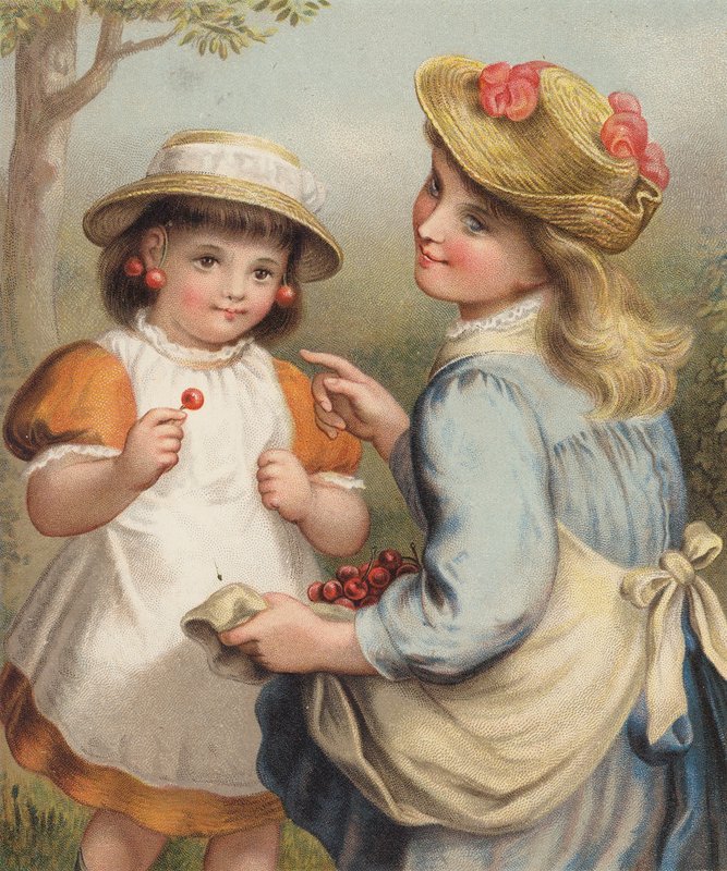 Sommarörhängen (chromolitho) av English School