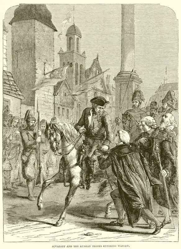Suvaroff och de ryska trupperna på väg in i Warszawa av English School
