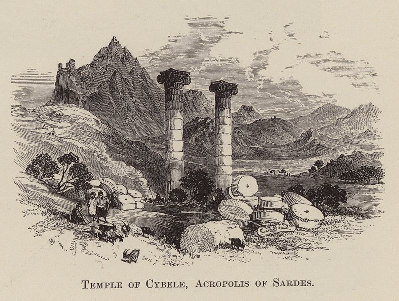 Cybele-templet, Akropolis i Sardes (gravyr) av English School