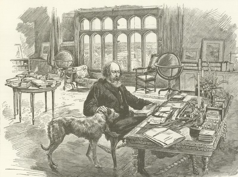 Tennyson i sitt bibliotek av English School