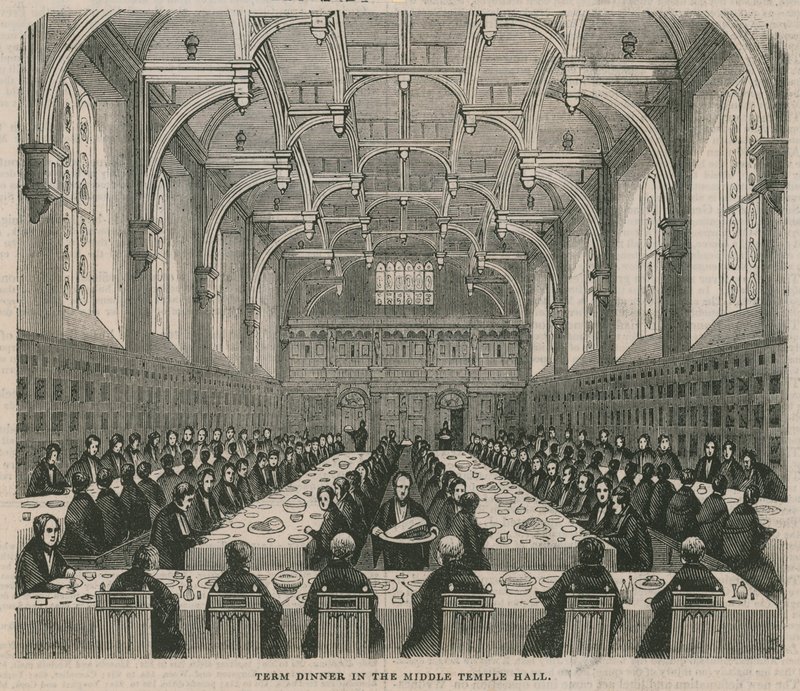 Terminsmiddag i Middle Temple Hall av English School