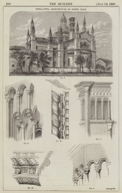 Terrakottaarkitektur i norra Italien (gravyr) av English School