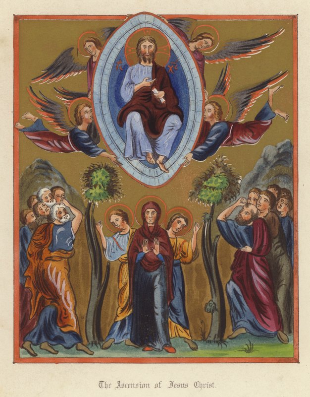 Jesu Kristi himmelsfärd (färg litho) av English School