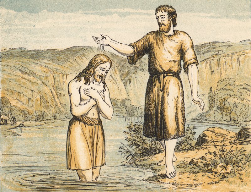 Jesu dop (färgad gravyr) av English School