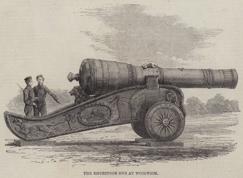 The Bhurtpore Gun at Woolwich (gravyr) av English School
