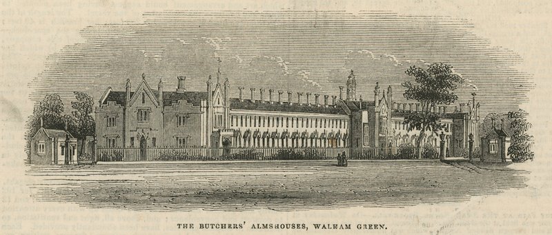 The Butchers Almhouses i Walham Green av English School