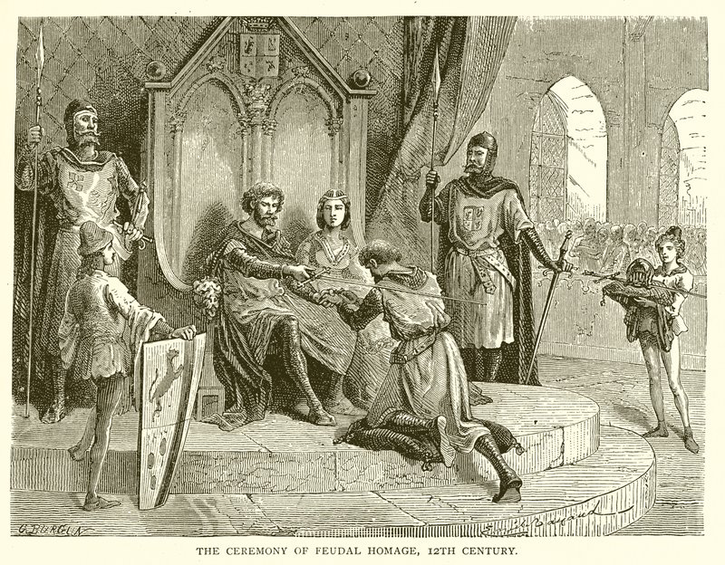 Ceremonin för feodal hyllning, 1100-talet av English School